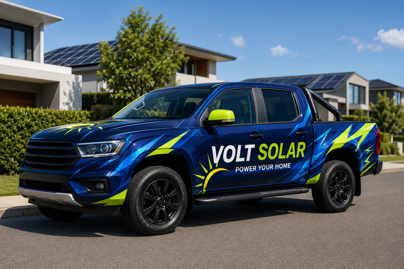 Full-wrap Volt Solar utility vehicle campaign concept
